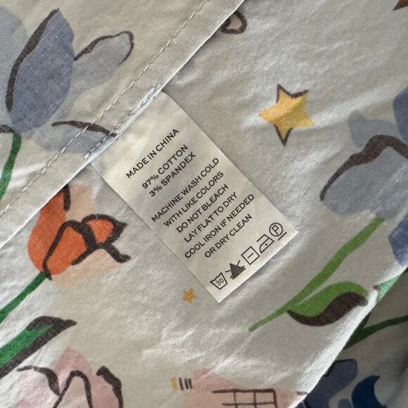 Hill House Lucy Nap Halter Dress Blue Floral Neck Smocked Sleeveless Sz S - Picture 6 of 6